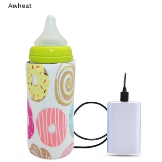 [Awheat] Portátil calentador de botella calentador de viaje bebé niños leche agua USB cubierta bolsa suave