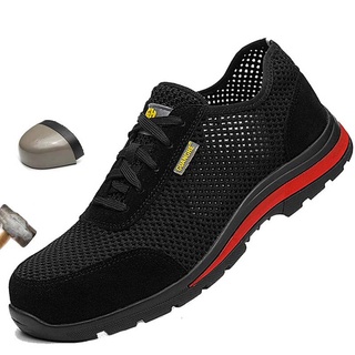 2019 nuevo hombre calzado zapatos de seguridad del dedo del pie de acero transpirable botas de seguridad anti punción zapatillas de deporte de trabajo transpirable zapatos de trabajo