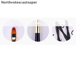 northvotescastsuper - pincel para arte de uñas, mango de cristal, gel uv, herramienta de manicura profesional nvcs