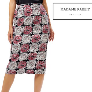 Madame conejo/falda Kebaya/rojo y blanco Batik falda Dobi tela de costura calidad Furing/falda de mujer/falda de algodón/falda moderna