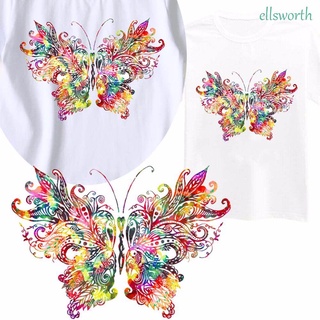 Ellsworth hermosa ropa parche impresión apliques transferencia de calor pegatina corazón mariposa insignias DIY para bolsa de tela camiseta tela plancha en parche