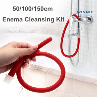 [winnie] 50/100/150 cm de largo boquilla de silicona enema tubo limpiador de limpieza ducha ducha de seguridad suave