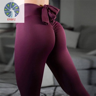 Eeooh women pantalones Leggings de Yoga transpirables ajustados deportivos Bowknot elásticos para mujer