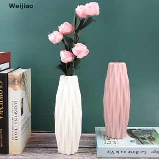Weijiao florero de flores decoración del hogar jarrón de plástico blanco imitación cerámica maceta MY
