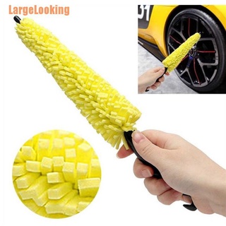 Largelooking * cepillo de rueda de coche cepillo de limpieza de mango de plástico llantas de rueda cepillo de lavado de neumáticos