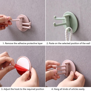 Gancho adhesivo giratorio fuerte adhesivo sin costuras-accesorio de cocina Gancho de pared (9)