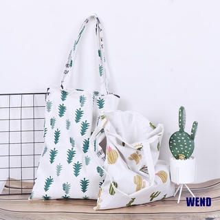 (WEND) 1X Pine Cactus bolsa de lino Tote Eco compras al aire libre lona bolsas de hombro