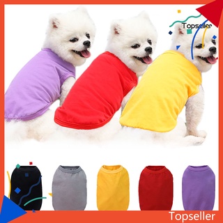 topseller perro disfraz de color sólido cuello redondo algodón de dos patas chaleco de cachorro camisa para el verano