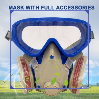 respirador de cara completa de silicona anti-polvo máscara gafas químicas a prueba de polvo anti fuego pintura