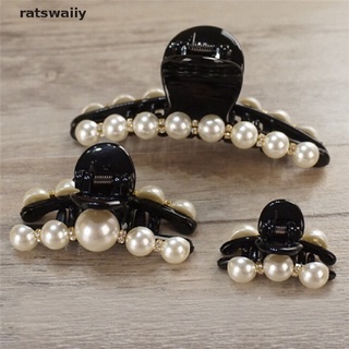 ratswaiiy moda estilo coreano perla negro señora clips de pelo garra pasador abrazadera horquilla co
