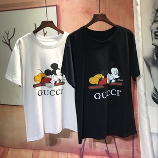 GU-CCI Algodón Puro T-Shirt Mickey Patrón Moda Suelta Todo-Partido S-5XL