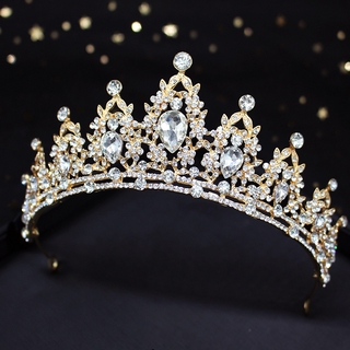 Nueva Tiara Nupcial De Oro Bling Cristal Cumpleaños Boda Corona Princesa Diadem (1)