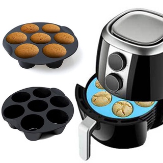 Lifedecor freidora de aire accesorios de 7 tazas antiadherentes de silicona para tartas, molde para hornear, herramientas especiales duraderas para hornear pasteles (1)
