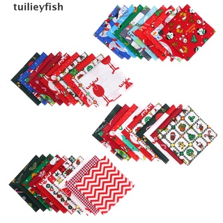 tuilieyfish 10pcs 25x25cm navidad tela de algodón tela de costura para bricolaje material hecho a mano co