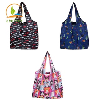 Lontime shopper's Tote Bag reciclable viaje hombro lavable bolso grande compras plegable multifunción ecológica bolsas reutilizables para comestibles