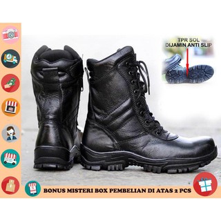 Premium - PDL zapatos de los hombres botas de seguridad zapatos de hierro TNI POLRI cuero PREMIUM (1)
