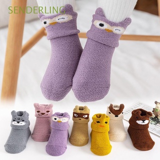 SENDERLING 1-3 Years old Baby Socks Toddler Cartoon Newborn Floor Socks Keep Warm Cute Children Thick Soft Girls Anti-slip Sole