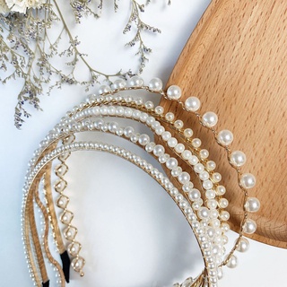 HOOPS Plnt boda mujeres moda joyería accesorios para el cabello estilo Clip perla diademas aros para el pelo (8)