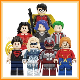 lego minifigures kf6114 super heroes beast boy robin cyborg starfire bloques de construcción juguetes para niños