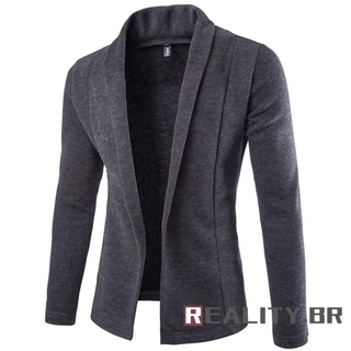 🔥-fashion otoño invierno hombre blazer casual ajustado sólido sin botón traje de trabajo blazer chaqueta outwear (4)