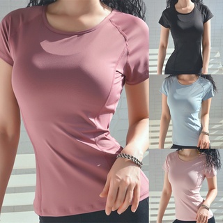 mujeres verano camisetas slim fit para deportes fitness yoga manga corta yoga top mujer gimnasio camisa ropa deportiva