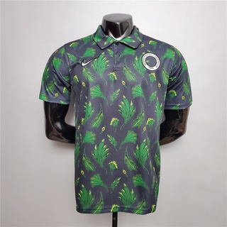 2020 nigeria polo negro verde camisa de fútbol