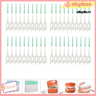 nuevo aby 40 púas de palillo de dientes suaves cepillo de hendidura masajeador oral cuidado de la salud dental