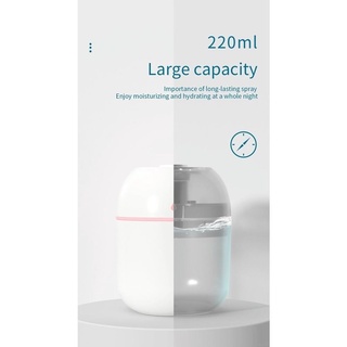 Mini Humidificador Ultrasónico Con 220 Ml LED Nano Noche Transparente Para Coche , Dormitorio , Oficina (6)