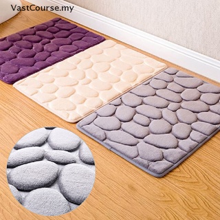 [vastcourse] Alfombra de baño alfombra de lana alfombrillas antideslizantes de franela de guijarros accesorios de baño MY (1)