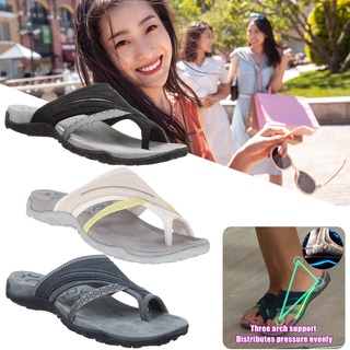 Open Toe Women Sandals for Summer Beach Arch Support Design Flip Flop Flat Heel