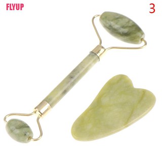 flyup rodillo y gua sha herramientas de jade natural rascador masajeador con piedras para cara (4)