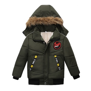 (ASH)Fashion Coat Children Winter Jacket Coat Boy Jacket Warm Hooded Kids Clothes