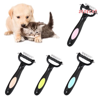 zezecat peine de aseo de doble cara para mascotas/perros/gatos/cepillo rastrillo de piel/recortador de pelo