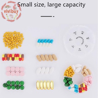 Nueva caja de pastillas redondas de 7 días Mini redonda portátil de viaje de almacenamiento de vitaminas caja de medicina