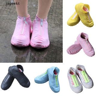 jageekt - fundas de silicona impermeables con cremallera para zapatos de lluvia, reutilizables, antideslizantes