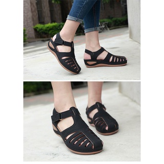 mujer cuña sandalias antideslizantes más el tamaño zapatillas de cuero de la pu zapatos de playa kasut perempuan (6)