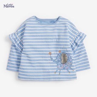 Children T-shirt European and American Style Children's Clothing Autumn New Children's Children T-shirt Striped Long Sleeve Embroidered Women's Children T-shirt LMA (1)
