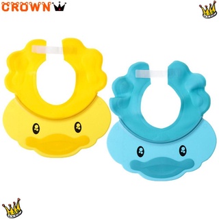 crown 2pcs ajustable visera de baño sombrero impermeable proteger ojos orejas bebé ducha gorra de silicona champú niño multiusos lavado de pelo escudo