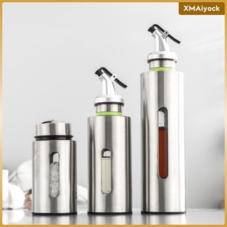 Stainless steel olive oil bottle dispenser for vinegar / oil silver 150ml (4)