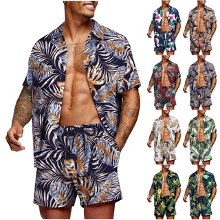[EXQUIS] camisa Floral para hombre traje hawaiano Casual con botones camisa de manga corta (1)