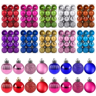 24 unids/Set 3 cm árbol de navidad bolas de purpurina decoraciones/mas fiesta colgante bola de plástico adornos/hogar año nuevo boda fiesta (9)