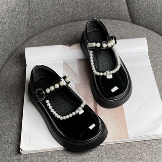 Zapatos de cuero de las niñas 2021 nuevos niños negro medio y grande de los niños perla princesa zapatos litt [2021]bdtjjx.my10.26