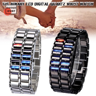 reloj de pulsera de cuarzo digital led binario para hombre regalo creativo moda día del padre