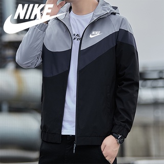 Nike chaqueta con capucha transpirable a prueba de viento chaqueta al aire libre