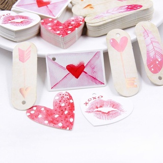 A Menudo 50PCS Ropa Día De San Valentín Etiqueta De Envolver Suministros Kraft Colgar Etiquetas Corazón Regalo DIY Papel (4)