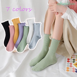 Calcetines cortos suaves De secado rápido De algodón/color sólido/multicolores Para deportes/ropa De calle/ Harajuku