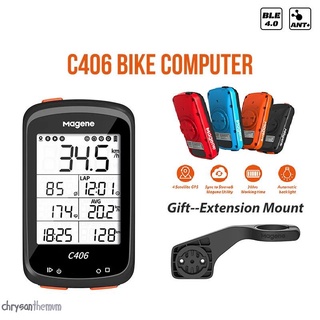 Magene C406 Bike Computer with Holder, Waterproof GPS Cycling Computer, Wireless Smart Road Bicycle Monitor, 2.5 Inch LCD Screen CHR