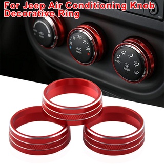 3 piezas de audio aire acondicionado botón cubierta decoración giro interruptor anillo ajuste para jeep wrangler