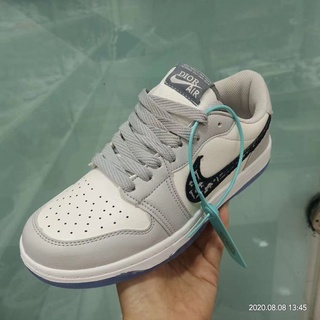 \12304; Precio más bajo listo Nike x Air Jordan 1 Aj1 Aj Retro bajo corte alto zapatillas de deporte superior zapatillas de deporte Dior x mujeres hombres zapatos de las mujeres de moda, (5)