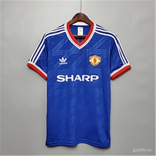 ❤Manchester United MU camiseta De fútbol retro 1986/1988 tercera visitante la mejor calidad tailandesa h8o1